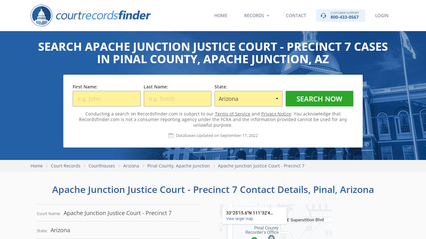 Search Apache Junction Justice Court - RecordsFinder